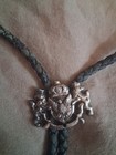 Men s Western Adjustable Bolo Tie Silver Tone Slide Blue Braided Cord