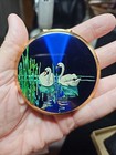 Vintage Enameled Swimming Swans Design Stratton Compact Unused  With Bag box