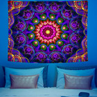 Uv Reactive Mandala Tapestry Blacklight Trippy Boho Wall Decor 60x50 Inch