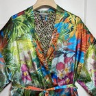 Victoria s Secret Tropical Floral Kimono Robe Womens M l Maximalist Retro Travel