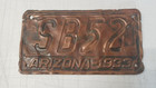 Pair Of 1933 Arizona Copper License Plates Sb52 Front And Back Rectangle 5688sb