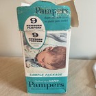 Vintage Newborn Pampers Sample Box W  5 Baby Diapers Pamphlet Included Open Box