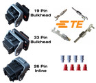Sealed Bulkhead Inline Wiring Connector Automotive Lever Genuine Te Terminals
