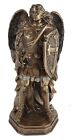 11  Saint Michael Archangel Triptych Statue W  Sword Shield Bronze Color Angel
