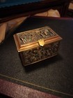 A  B  Paris Brass Bronze Jewelry Casket Trinket Box 2  X 3 