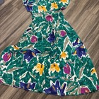 Vtg 60s Vibrant Short Sleeve Hawaiian Maxi Dress Psychedelic Tropical Print 14