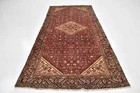 Antique Hand Knotted Hossainabad Persian Wool Runner Rug 4 9  X 10 