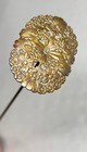 Antique Victorian Art Nouveau Pierced Floral 9    Hatpin Silver Plated Repousse