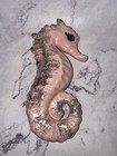 Pair Of Vintage Mcm Japan Pink   Gold Ceramic Seahorse Wall Pockets