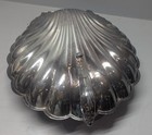 Silverplated Clam Scallop Sea Shell 11  Hinged Bowl Serving Dish With Claw Feet
