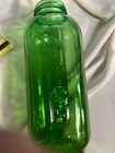 Vintage 1950 s Green Glass Refrigerator Bottle - Water   Juice 40 Oz  Square