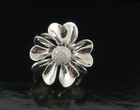 Affinity Diamond 1 10ct Pave  Sterling Silver Flower Ring - Size 6