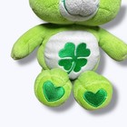 Vintage 2002 Care Bear Good Luck Bear Plush 10  Green Lucky Shamrock Stuffed