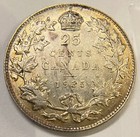 Canada 1935 25 Cents Quarter Silver Coin - Extra Fine