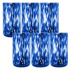 20oz Drinking Glass Set Tortoise Blue 6-pack Durable Stylish Drinkware New