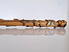 Lady Lizard Butterfly Acorns Flower Antique Walking Stick Cane Follk Art Wood