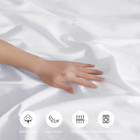 Queen Duvet Cover Set - 3 Piece Soft Microfiber With Button Closure  White