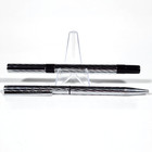 Vintage 1970s Waterman Torsade Chrome Spiral Ballpoint   Rollerball Pens Set