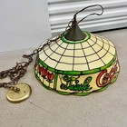 Vintage Faux Stained Glass Tiffany Coca Cola Hanging Ceiling Light Lamp Shade
