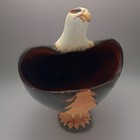Stella Loretto Jemez Pueblo Pottery Eagle Sculpture 10    Signed Folk Art