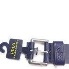 Polo Ralph Lauren Signature Pony Newport Navy Blue Leather Belt Mens Size 32