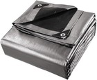 Heavy Duty Tarp 30x50 Silver Black Car Boat Roof Construction Cover Tarpaulin