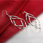 Womens 925 Sterling Silver Twist Spiral Long Drop Dangle Charm Earrings  e27