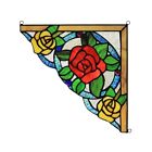 Stained Glass Floral Corner Window Panel Tiffany Style Art Glass Suncatcher