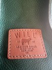 Will Leather Goods Wine Bottle Carrier Tote Green Genuine Leather Made Usa