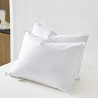 Goose Down Feather Pair Pillows Stripe White Bed Pillow For Sleeping 100  Cot   