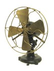 Antique Early Peerless 8  Tab Foot Brass Blade   Cage Electric Fan - Works