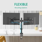 Dual Monitor Desk Mount  Dual Monitor Arm For 17-27 Inch 2 Computer Black