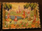 Vintage 50 s Litho Box Set 6 Japan Ceramic Christmas Pixie Elf Figurines Gnomes