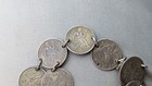 Victorian Era Silver 1880s Seated Liberty Dimes Love Token Bracelet  