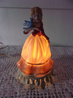 Vintage Underwriters Laboratories Portable Lamp Porcelain Girl Bluebird