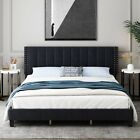 Full queen king Size Bed Frame With Headboard  Heavy Duty Upholstered Platform