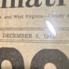 The Cincinnati Post December 9  1941 Pearl Harbor Ww2 Congress Votes War