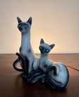 Vintage Lane 8503 Siamese Cat Tv Lamp 1950s Mcm Turquoise Jewel Eyes Mid Century