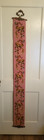 Antique Victorian Vintage Needlepoint Bell Pull Brass Ends Pink Rose Flowers