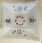 Vintage 1950s Mid Century Mcm Glass Ceiling Fixture Shade 13    Square X 2    Euc