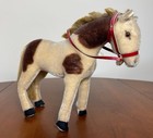 Vtg Steiff Horse Mohair Glass Eyes Brown White Standing Pony