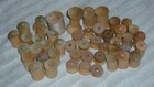 Antique Wooden Silk Thread Spools Lot 47 Stamped Brainerd Armstrong Belding Dyno
