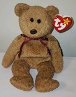 Ct  Ty Beanie Baby  Curly The Brown Bear  9 Inch  Mwct Plush Stuffed Animal Toy