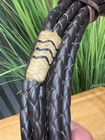 23  Vintage Plaited Calfskin Leather Lead With Snap End   Rawhide Trim