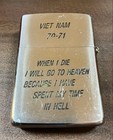 Zippo Lighter Vietnam War Stamp Engraved Map  when I Die I Will Go To Heaven 