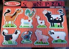Melissa And Doug Farm Animals Peg Puzzle Sound Puzzle Tested   Works
