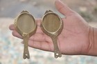 2 Pc Vintage Brass Engraved Fish Shape Fine Handcrafted Vanity Mirrors