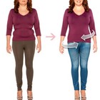 Women High Waist Stretchy Jeggings Ladies Denim Look Skinny Leggings Jeans Pants