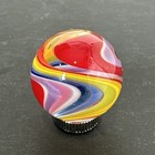 Contemporary Handmade Art Glass Marble 1 09  Pretty Color Swirls Clear Core Mib