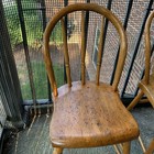 Antique Hoop Back Windsor Chairs 1850s Slat Back Rustic Farm Local Pickup Set 2